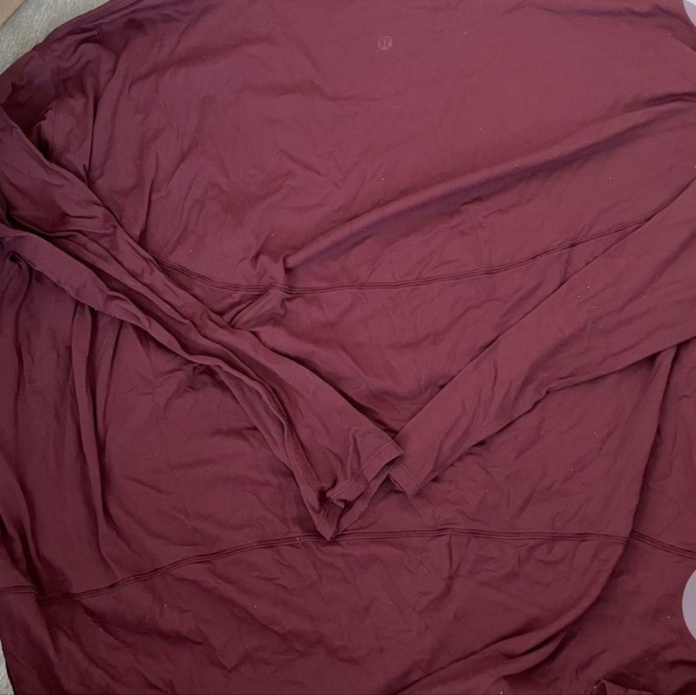 Lululemon Back In Action Burgundy Long Sleeve Top Size 14